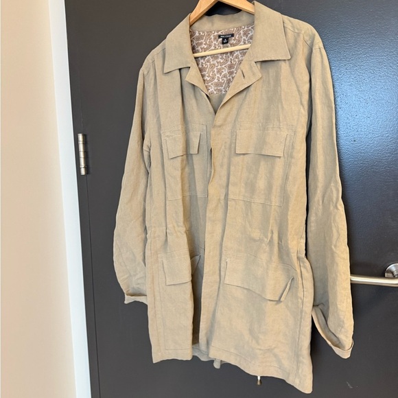 Thomas Jeffrey M Mint condition linen Men's Casual Beige Shirt Jacket- EUC - Picture 4 of 14